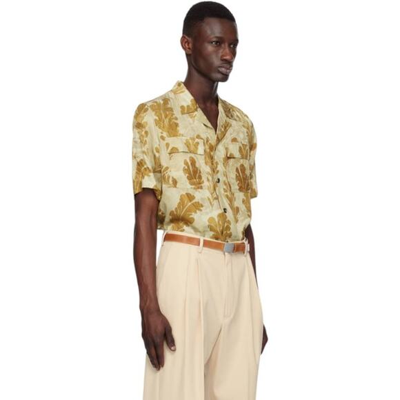 Dries Van Noten Mens Cameron SS Shirt in Dessin A Gold 46 M - Picture 4 of 4